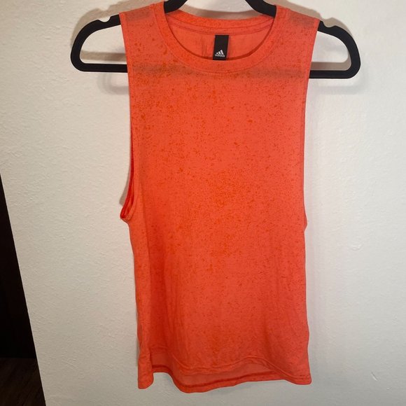 Adidas Flecks Workout Tank Orange Womens Size XS (looks Medium) - Picture 1 of 6